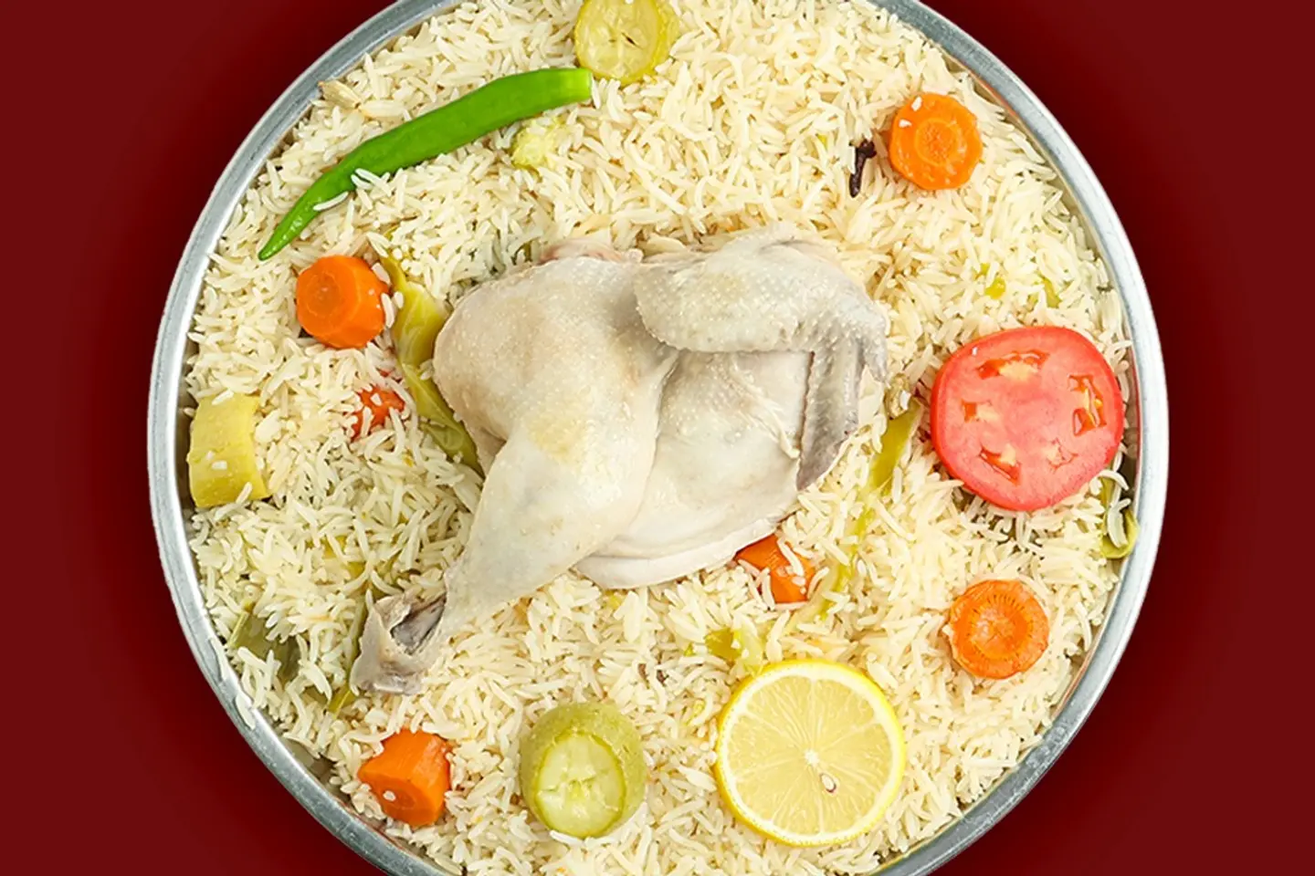 مضغوط نصف حبة ابيض بالخضار