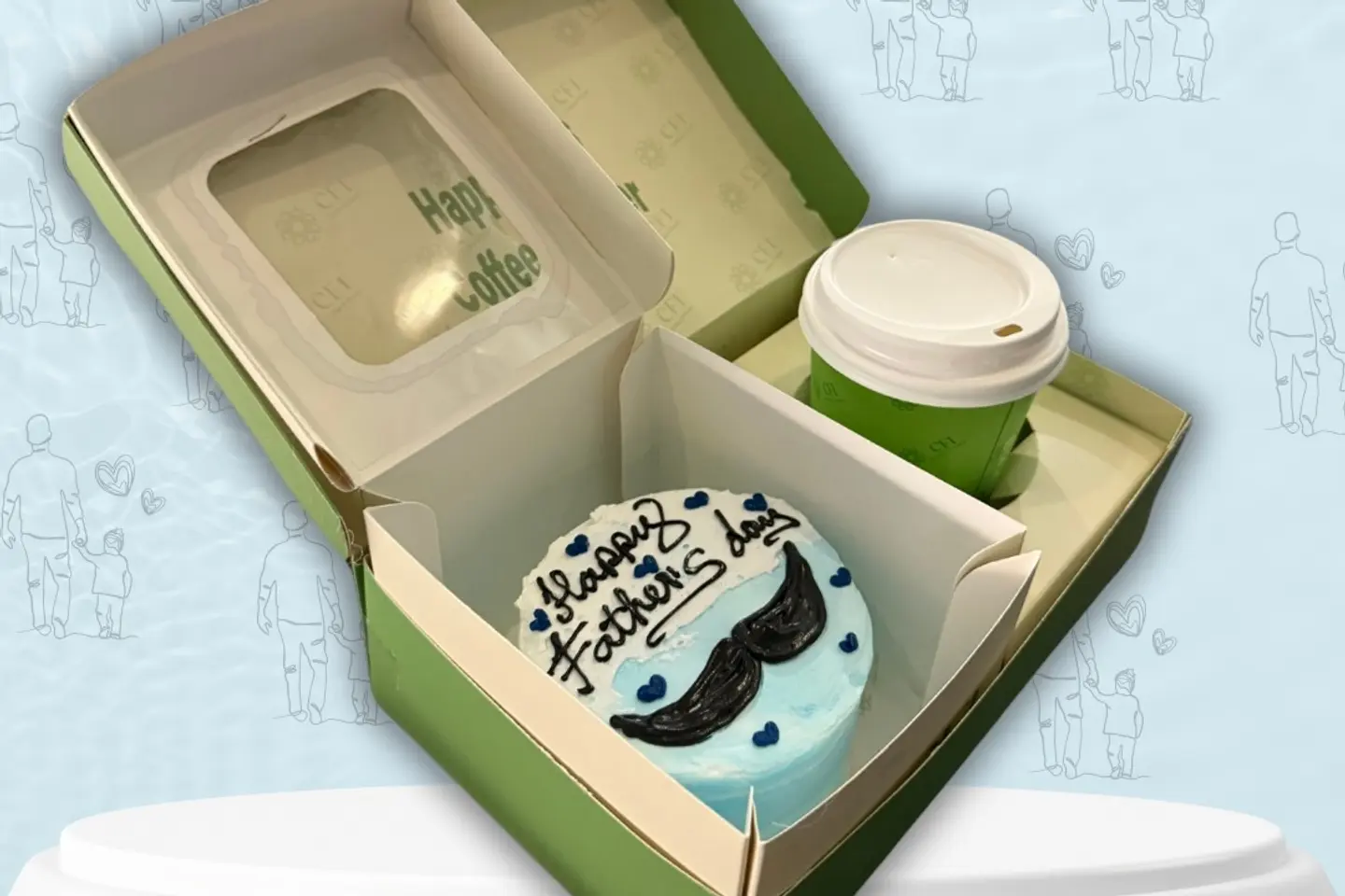 Father’s Day Box Bento Cake With Coffee