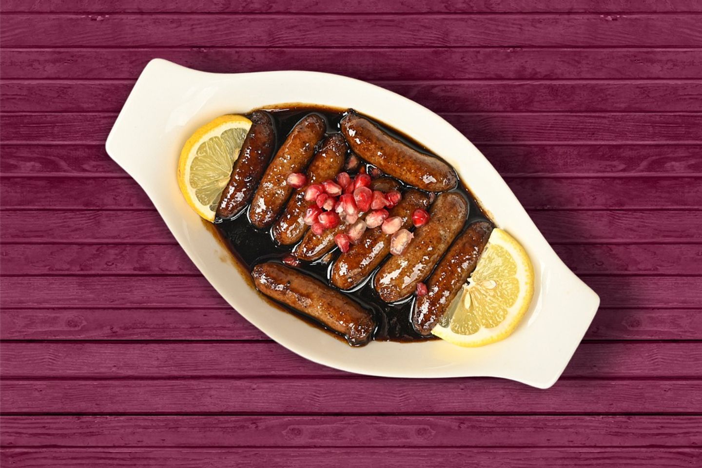 نقانق بالدبس الرمان