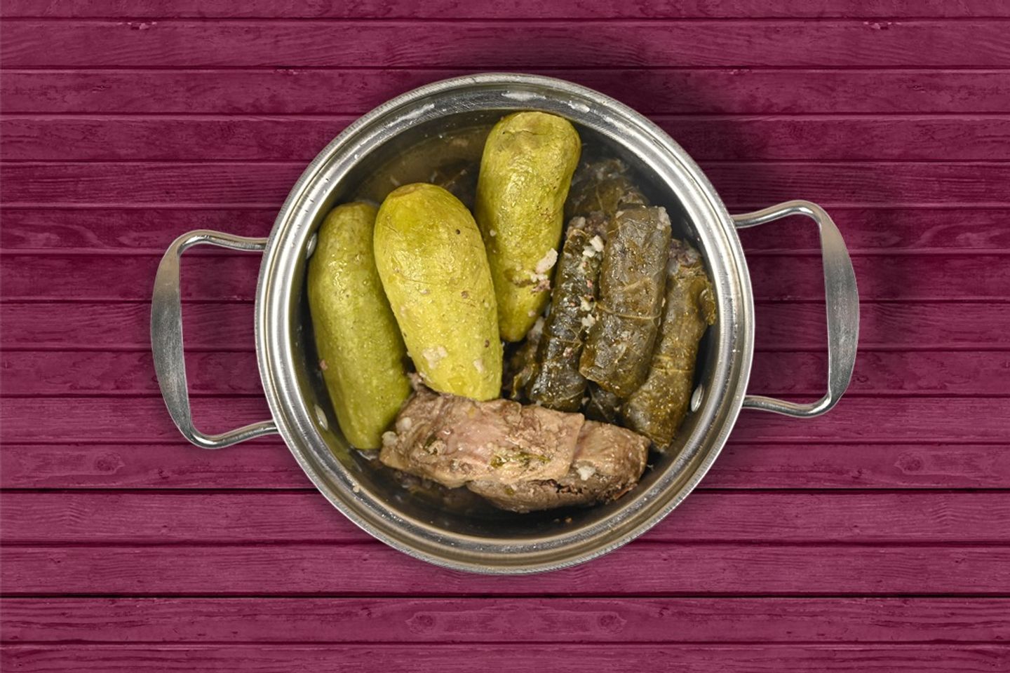 Zucchini And Grape Leaves With Meat Sharahat