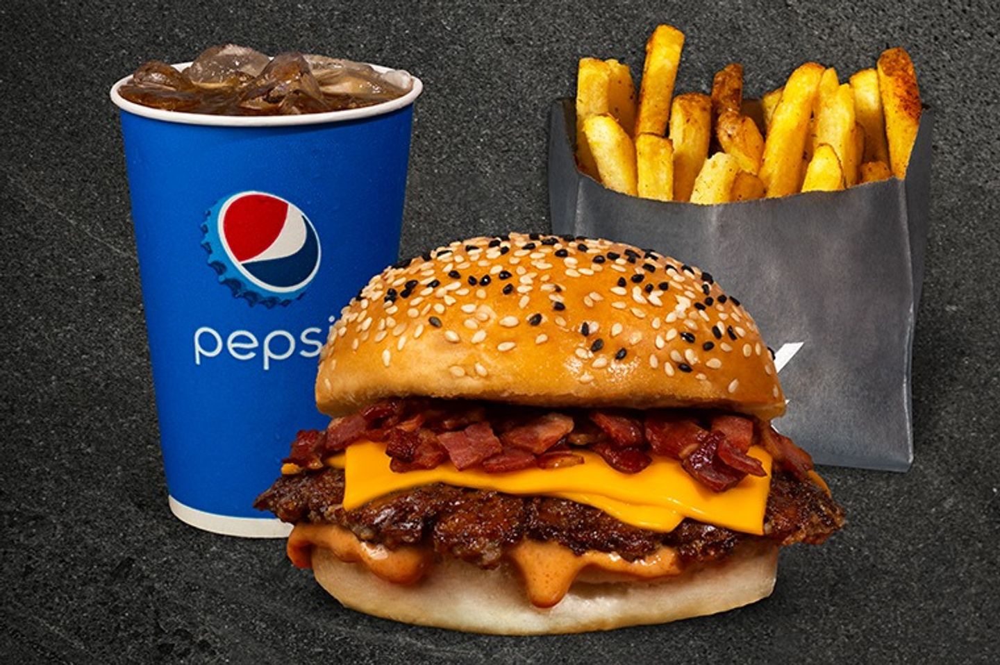 Big B Burger Meal - Fries Drink Medium