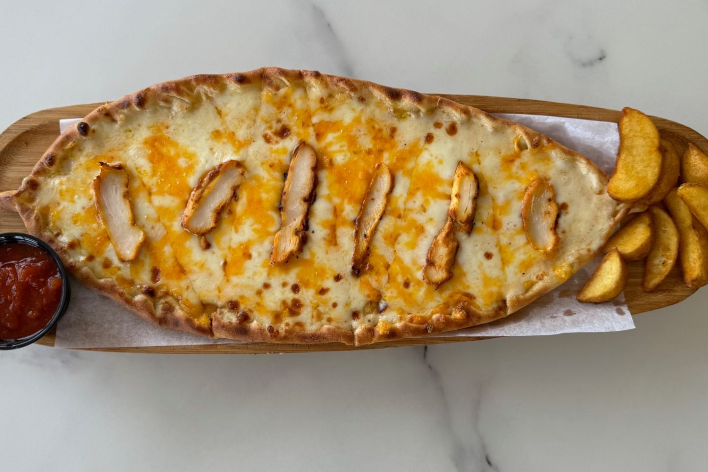 Cheddar Chicken Pide