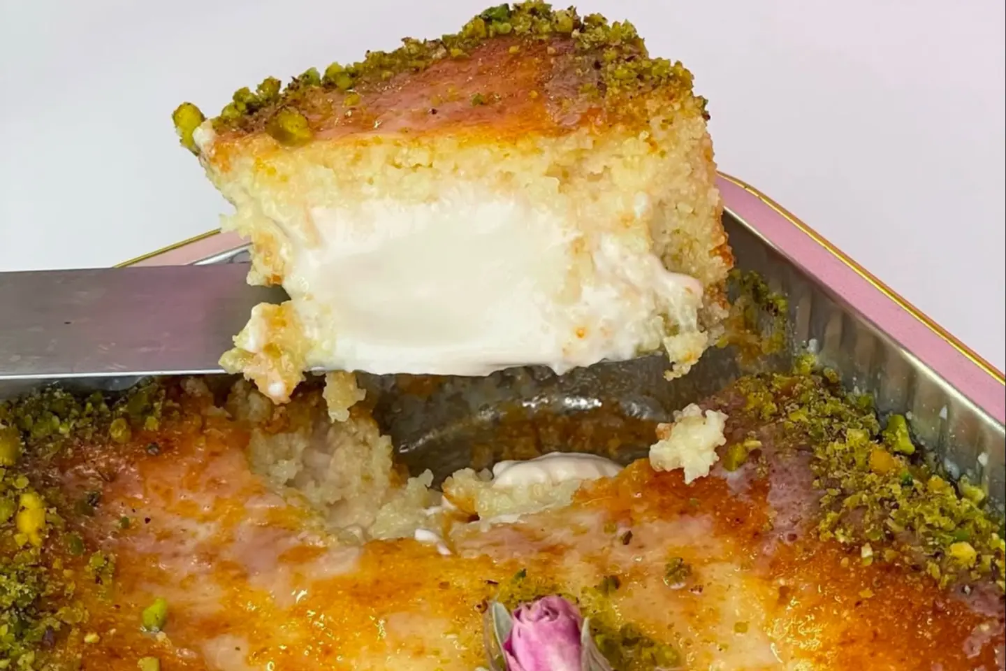 Small Basbousa With Cream