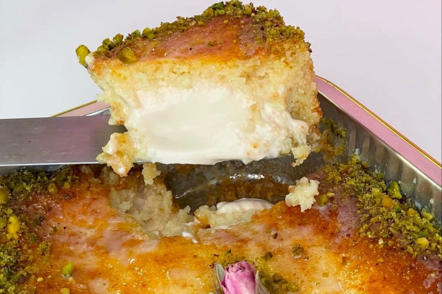 Small Basbousa With Cream