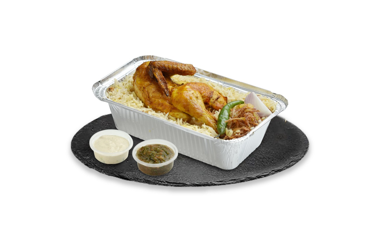 نص حبة دجاج مندي  بالمرخ