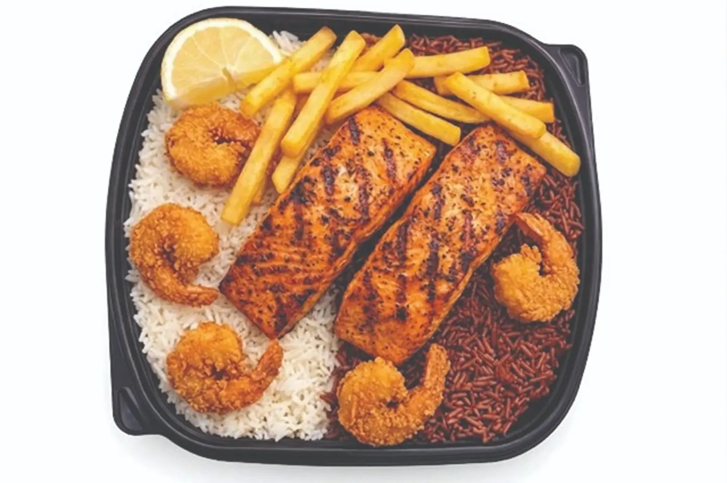 وجبة سالمون وجمبري