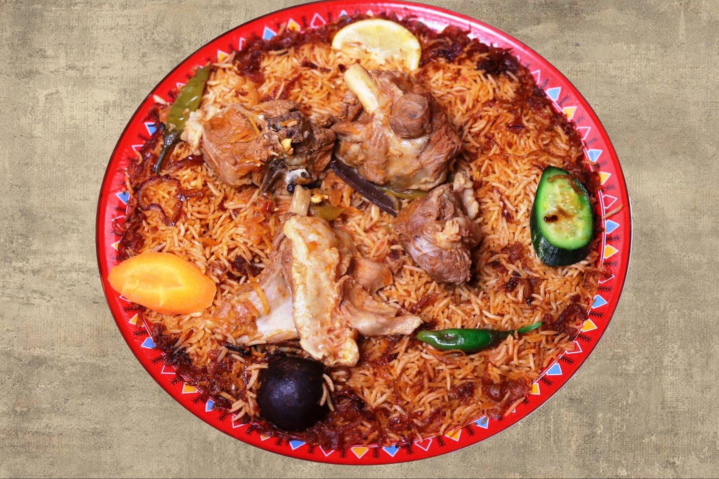 كبسة البادية لحم غنم بلدي
