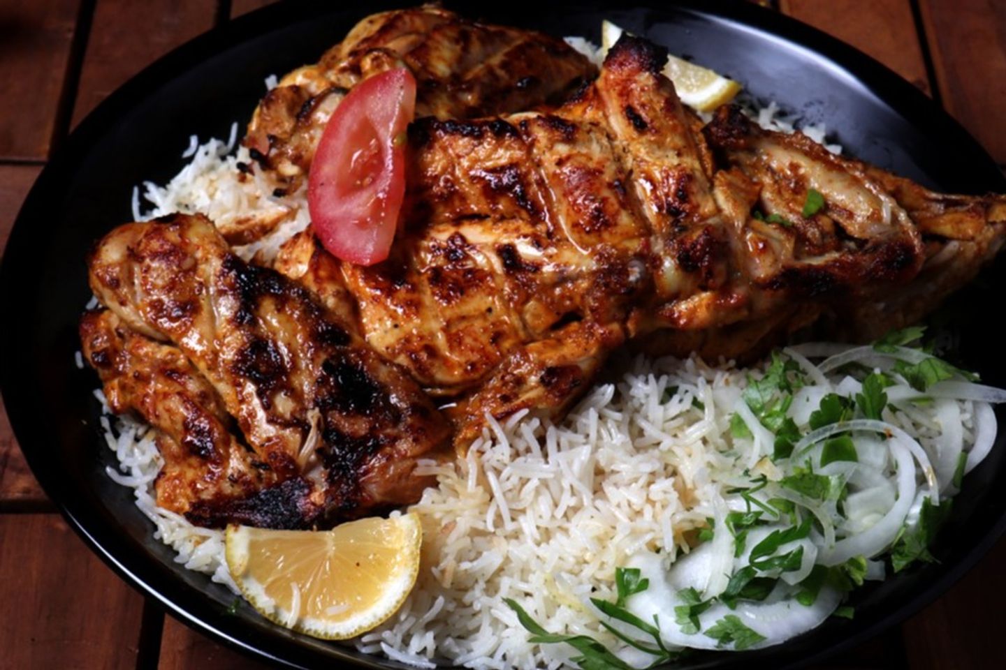 Half A Chicken On Charcoal With Rice