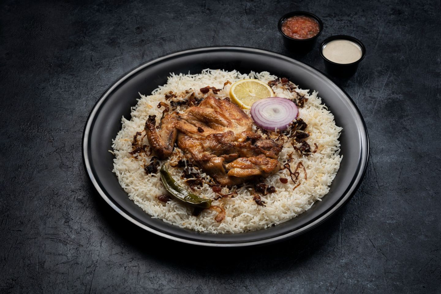 نصف دجاجة  مظبي مع أرز بشاور