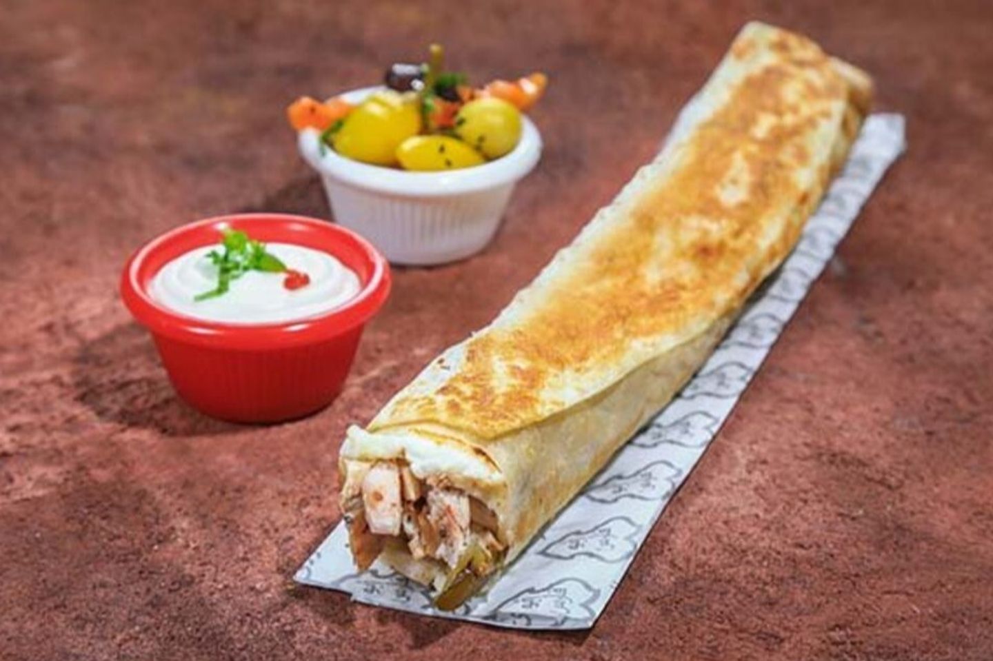 Saroukh Chicken Shawerma With Cheese Sandwich