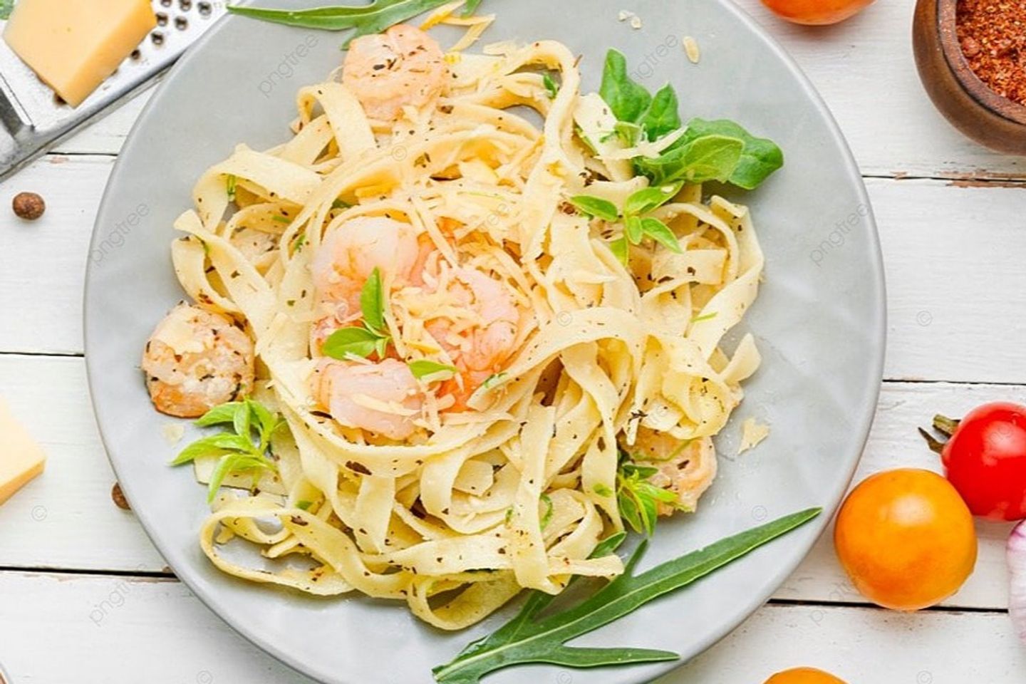 Creamy Seafood Fettuccine Pasta