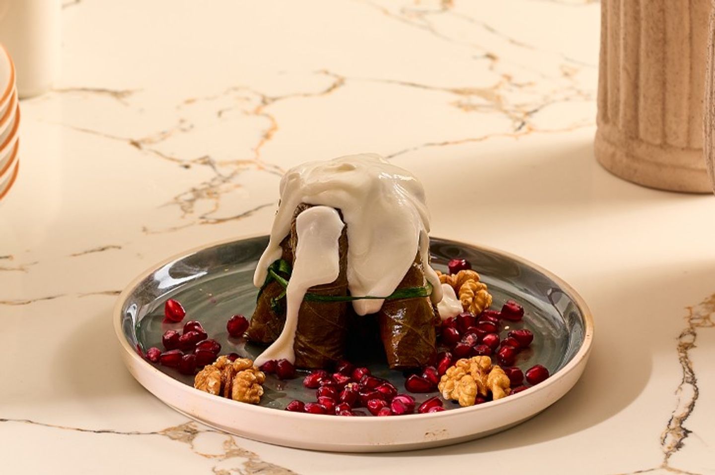 Stuffed Grape Leaves With Yogurt