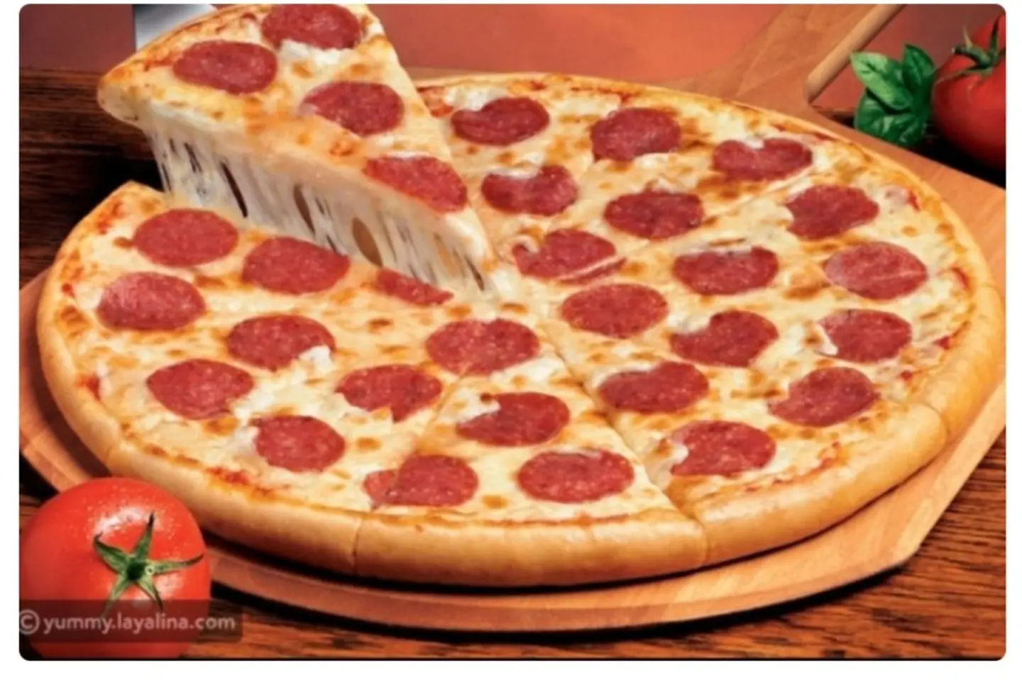 Pepperoni Pizza With Melted Cheese