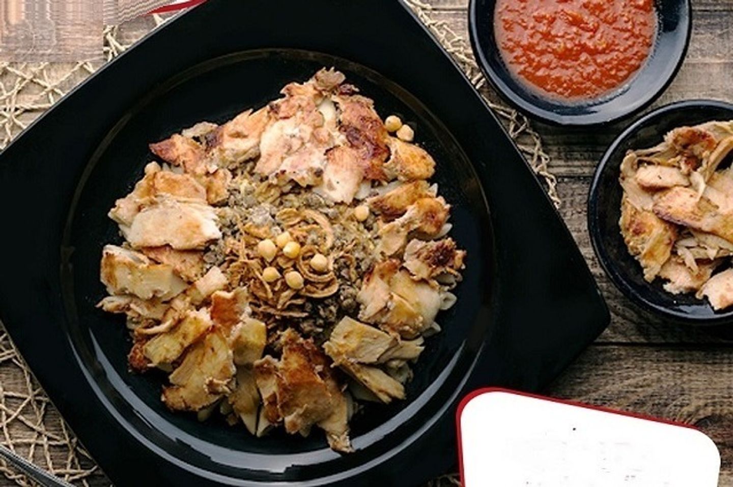 Large Koshari With Chicken Shawarma