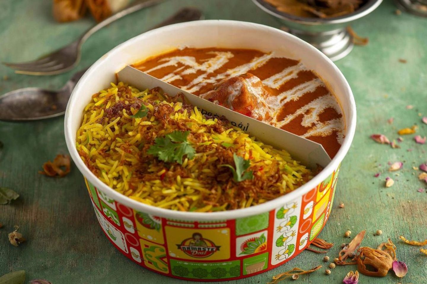 دجاج بالزبدة مع أرز برياني