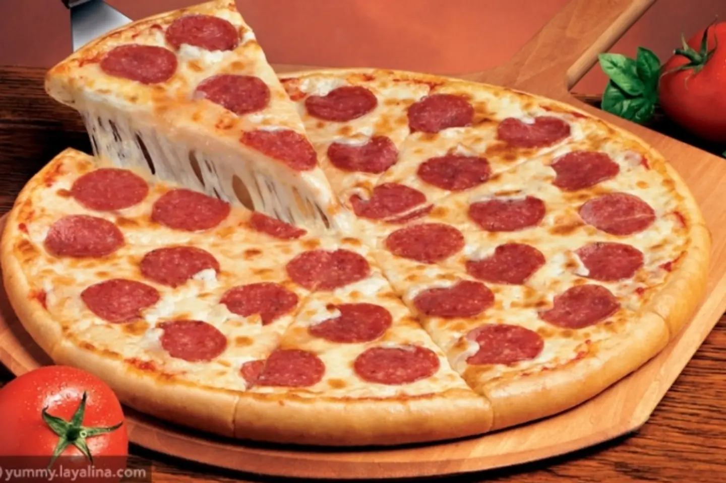 Pepperoni Pizza With Melted Cheese