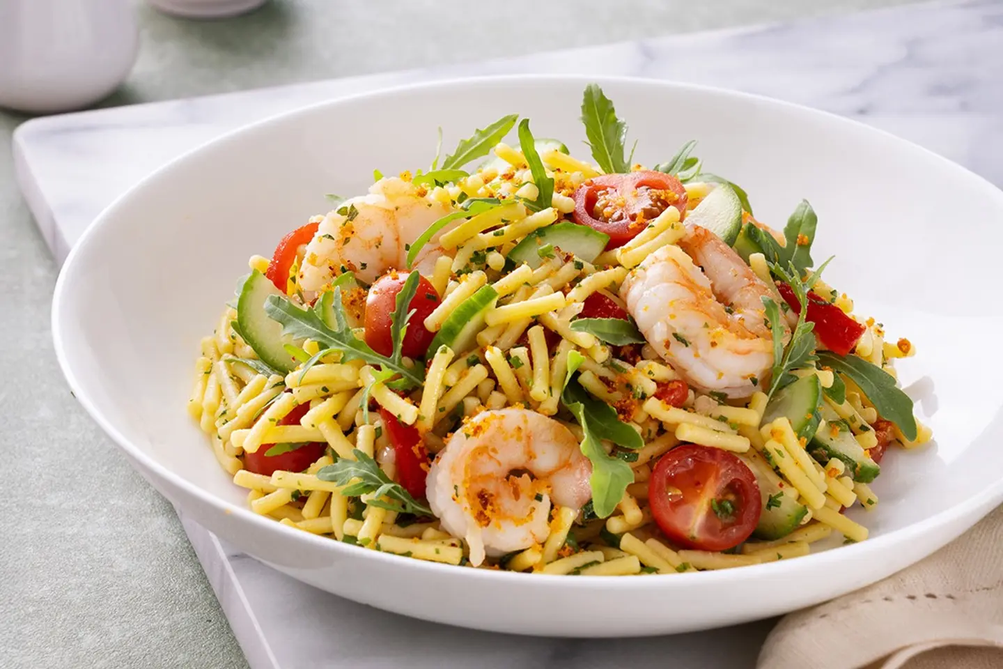 Filini Pasta And Prawns Salad