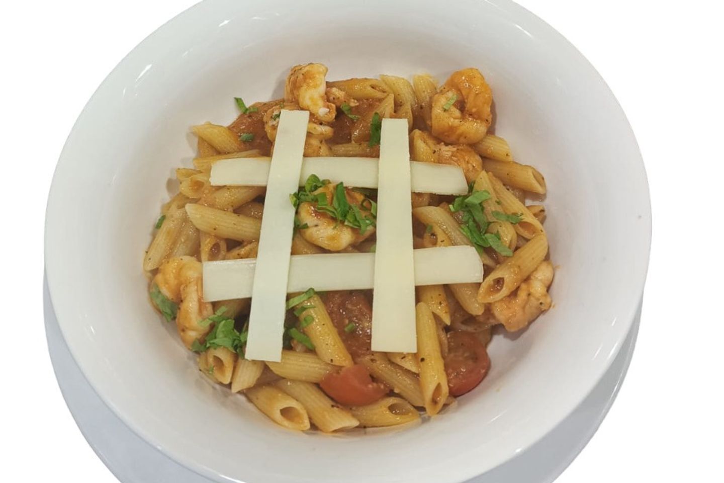 Penne Carbonara With Shrimp