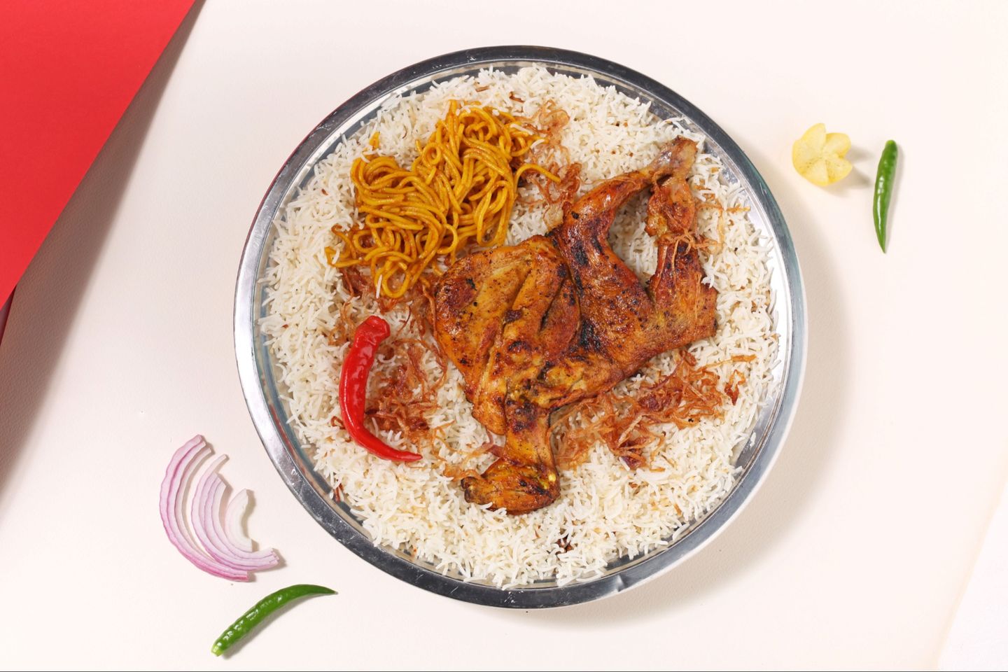 نص حبة دجاج مظبي مع الرز