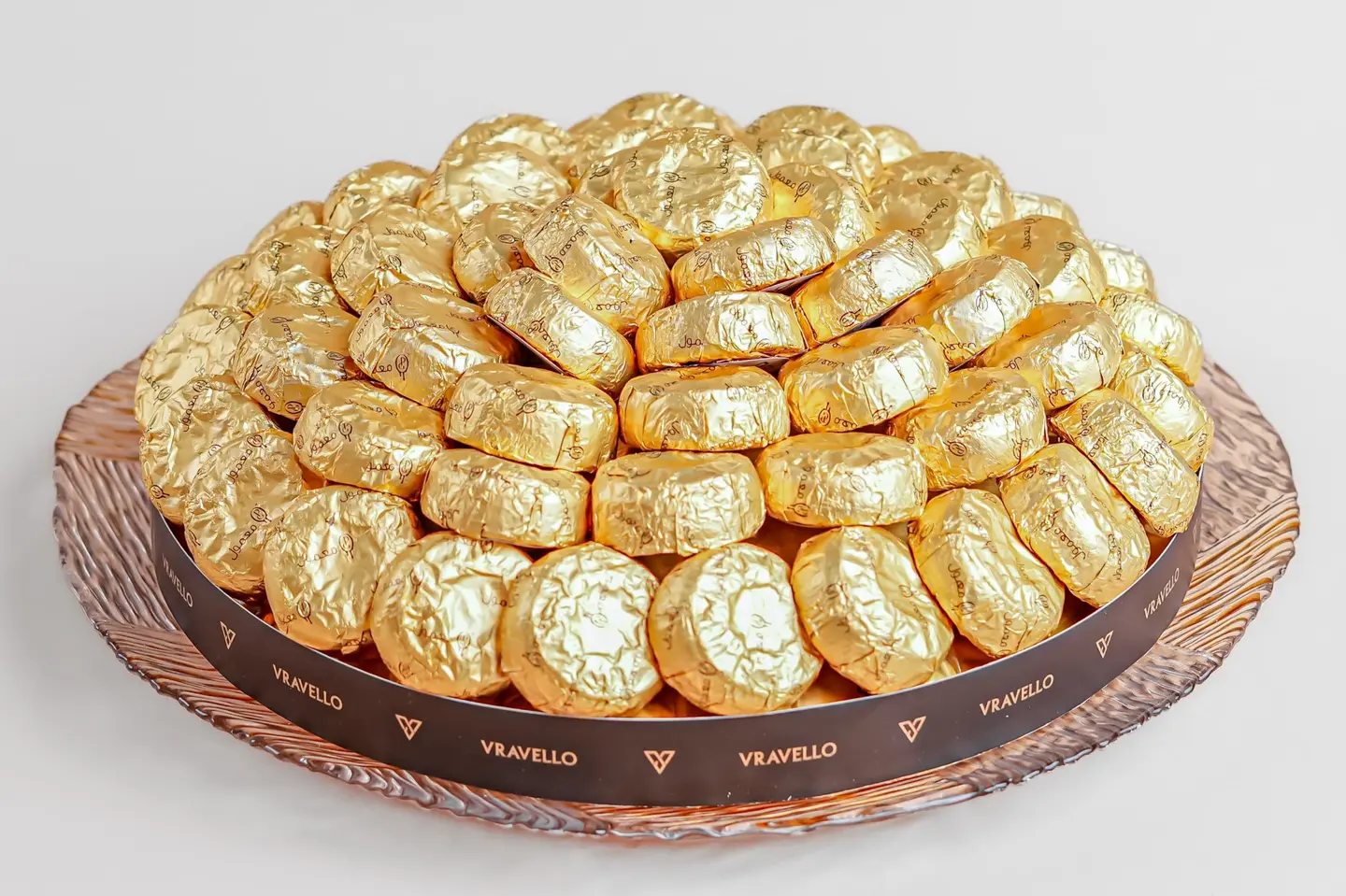صحن دائري زجاج معمول مغلف