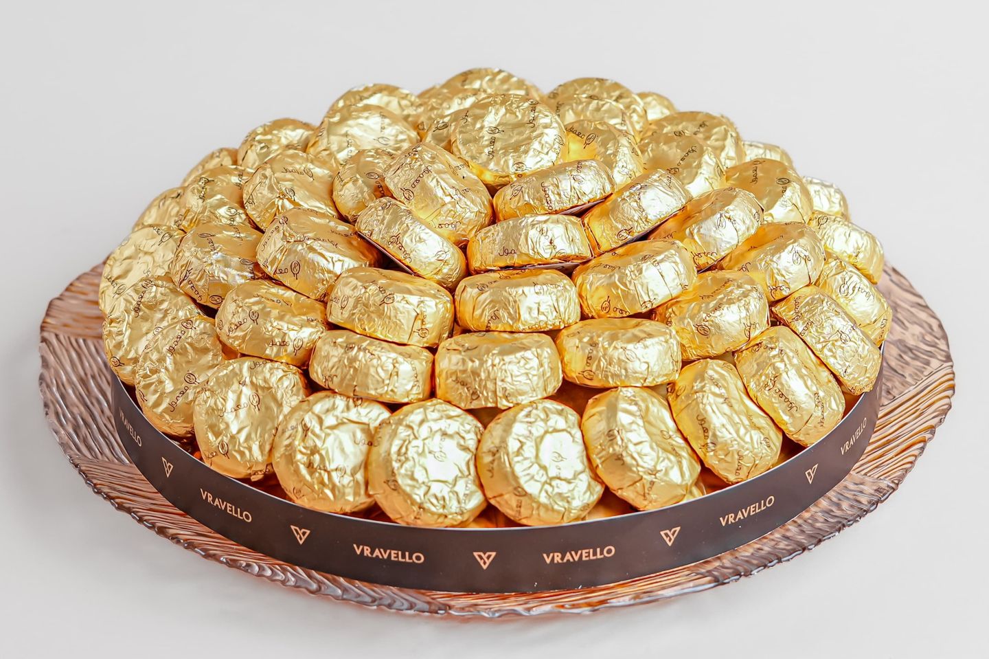 صحن دائري زجاج معمول مغلف