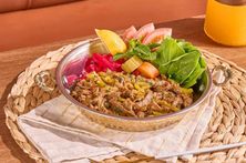 صحن كبده غنم بالخضار