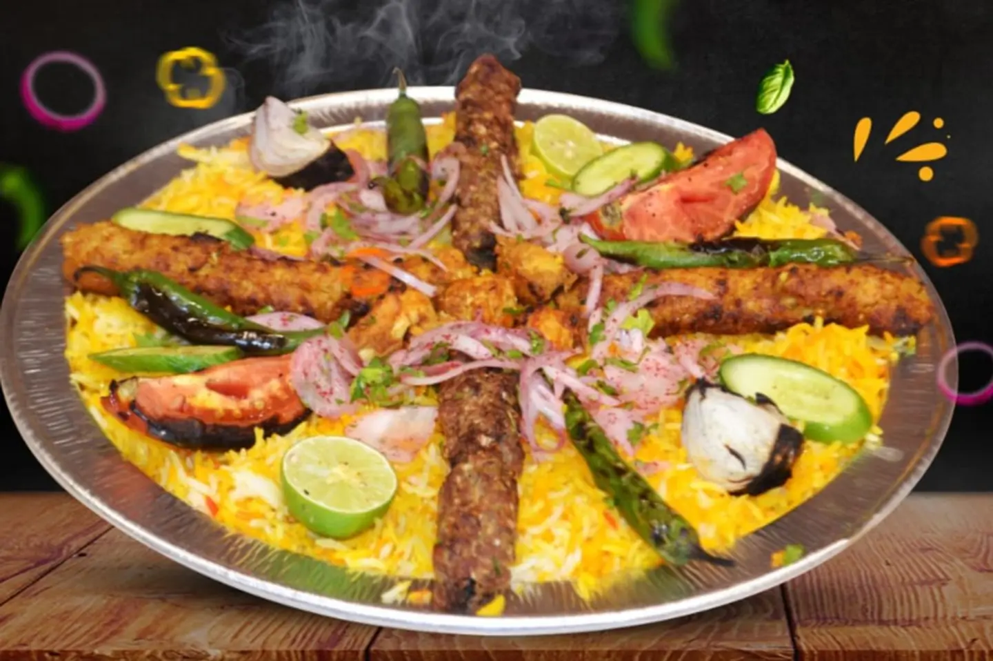 نفر مشاوي مشكل مع الرز