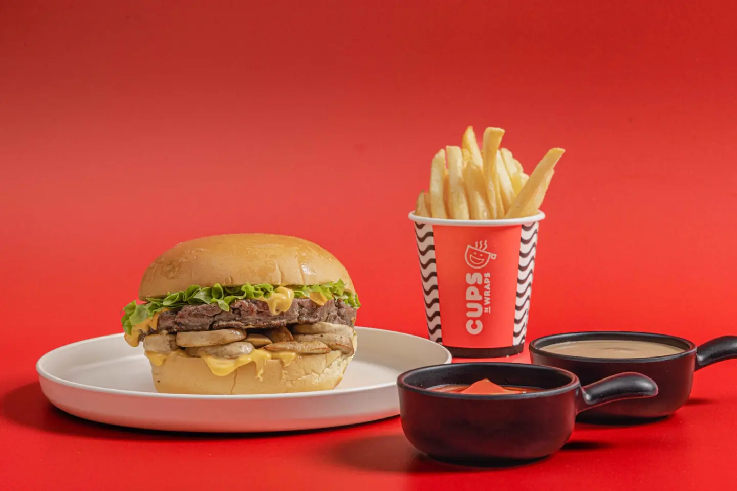 Swiss Mushroom Beef Burger