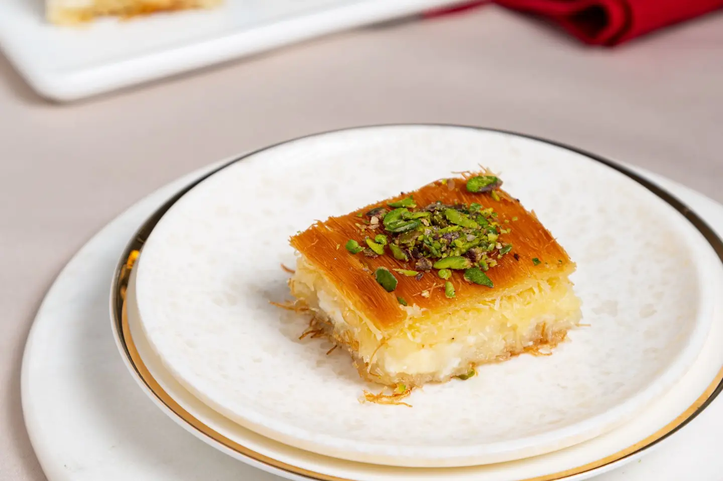 Konafa Between Two Fires With Sauces - Rectangle