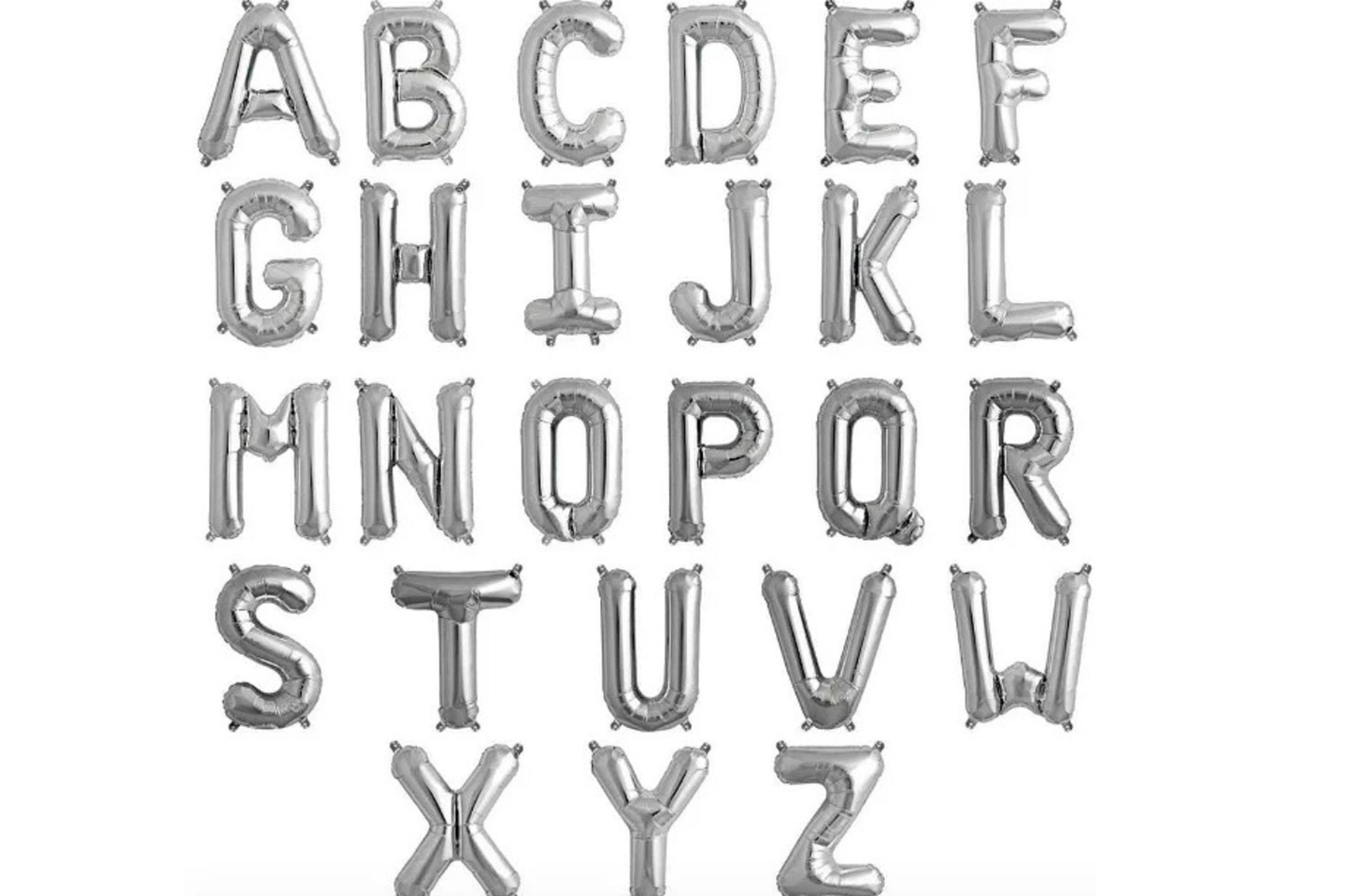 بالونات فويل حروف فضية