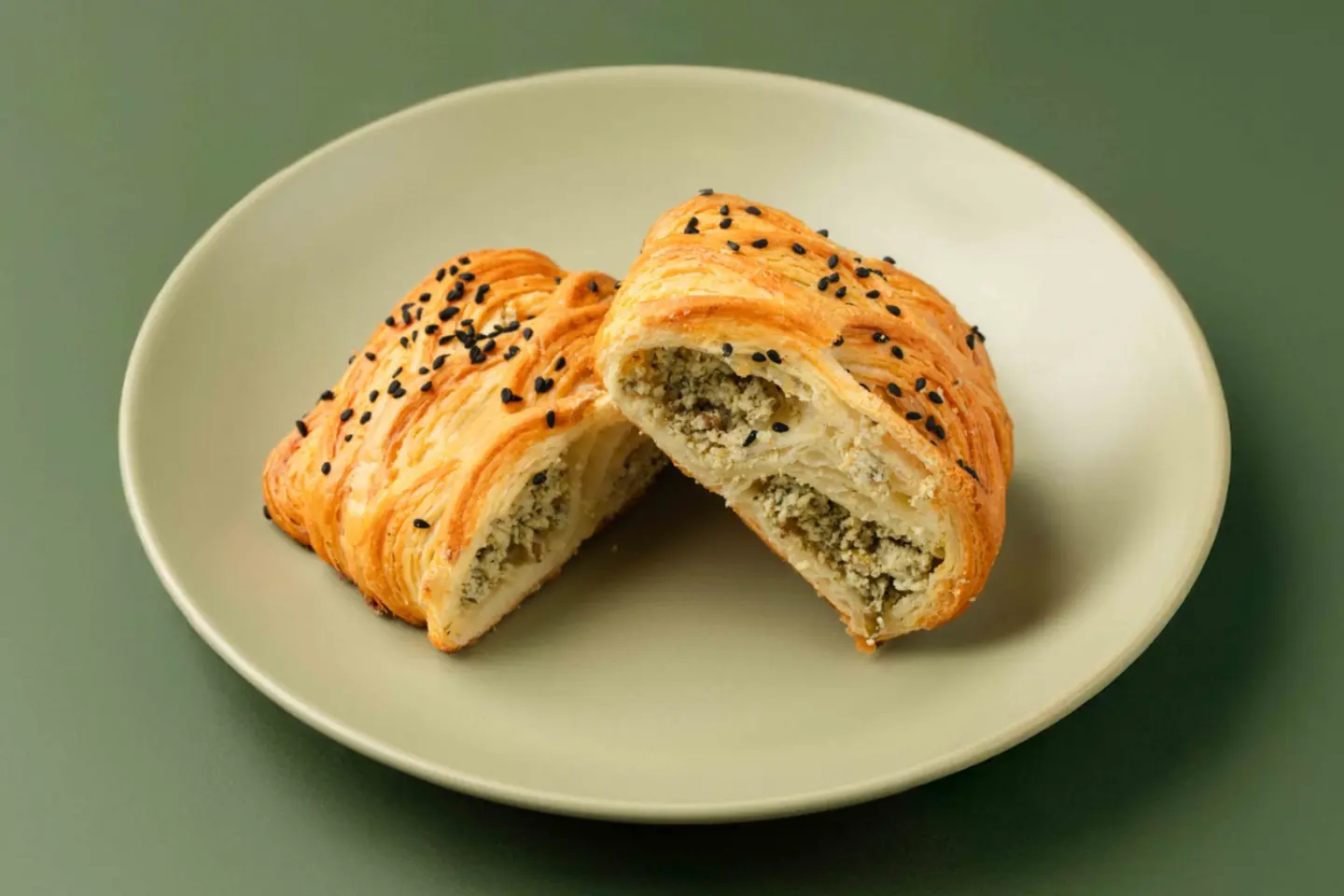 Pie Feta Cheese With Zattar And Olives