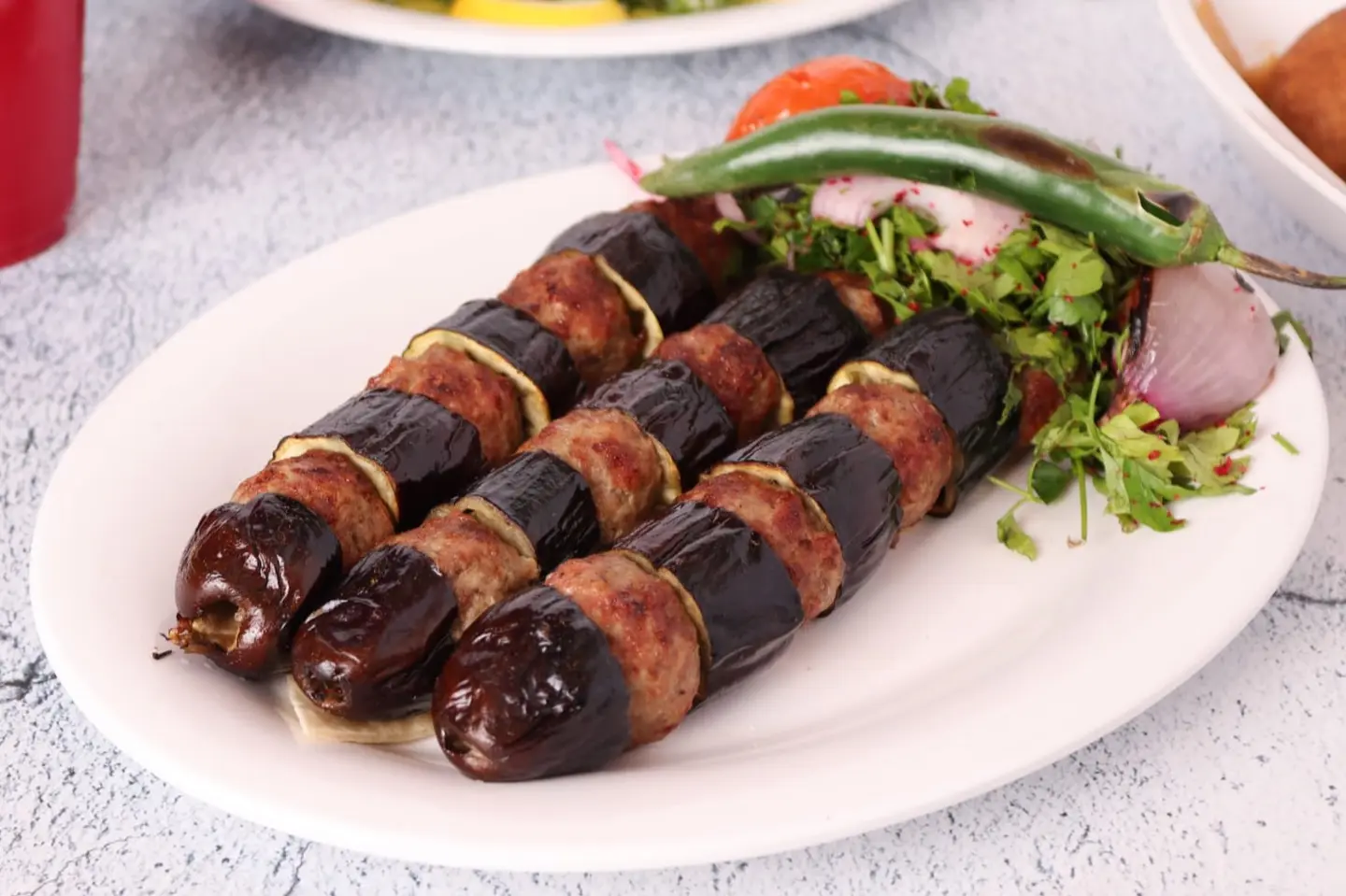 كباب باذنجان 3 أسياخ