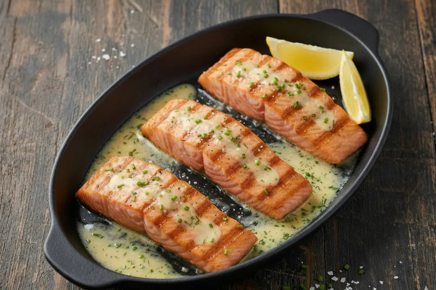 (جديد)وجبة سلمون بالزبدة والليمون