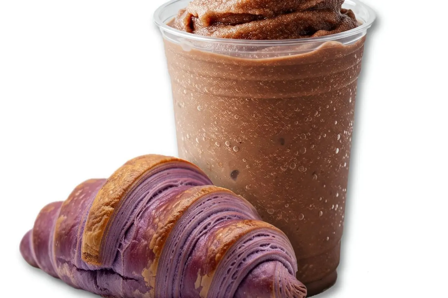 Purple Croissant With Mocha Slush