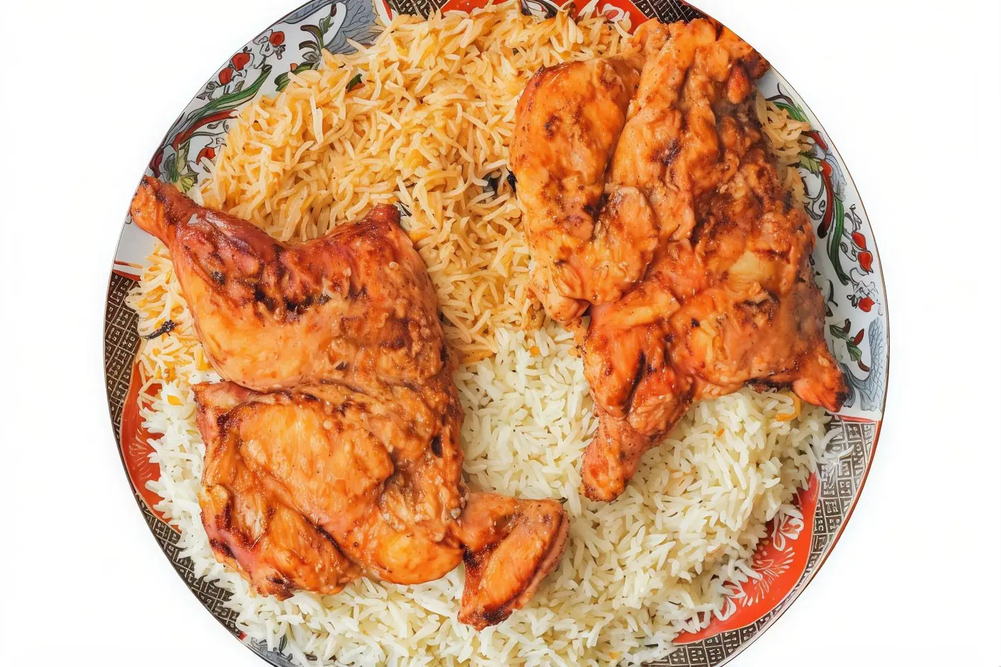 نصف شواية مع الرز