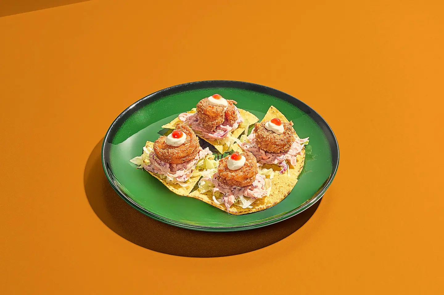 Tostada Bites Fried Shrimps