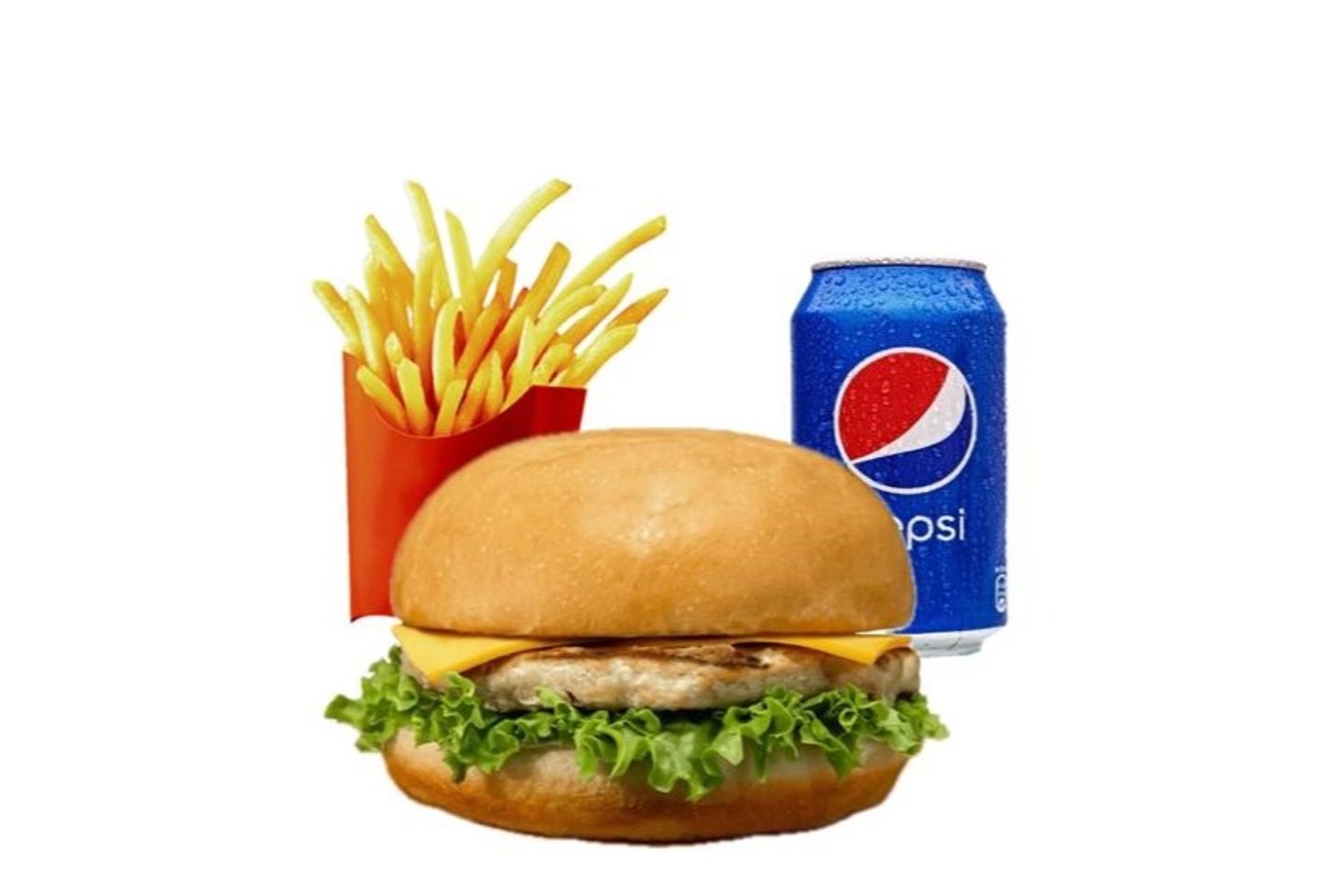 Chicken Burger With Cheese Meal