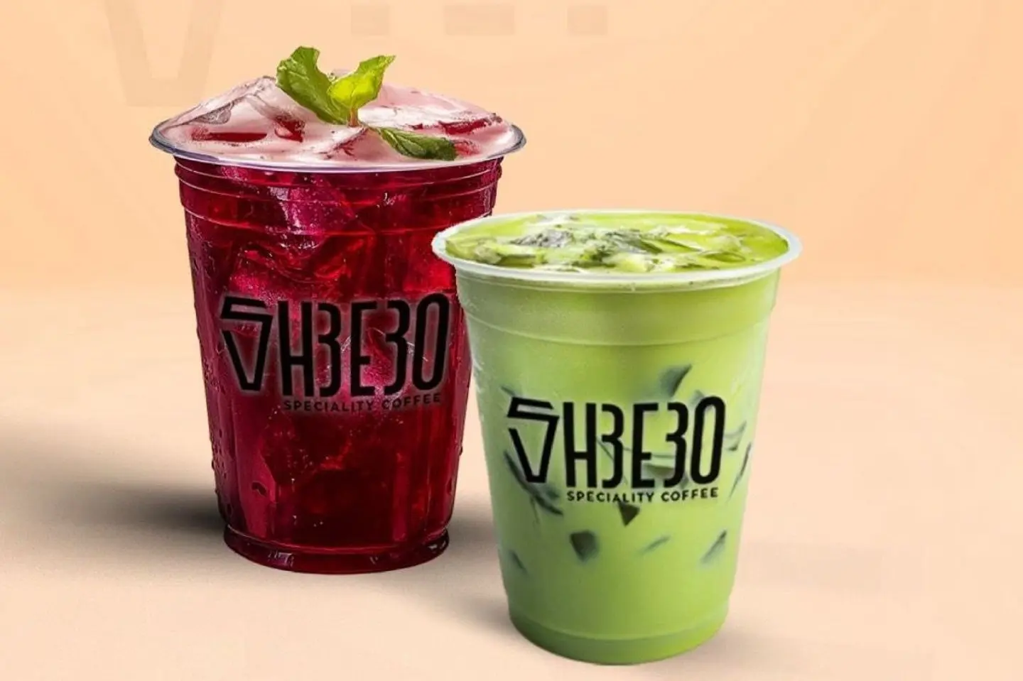 Ice Karkade + Ice Matcha Latte