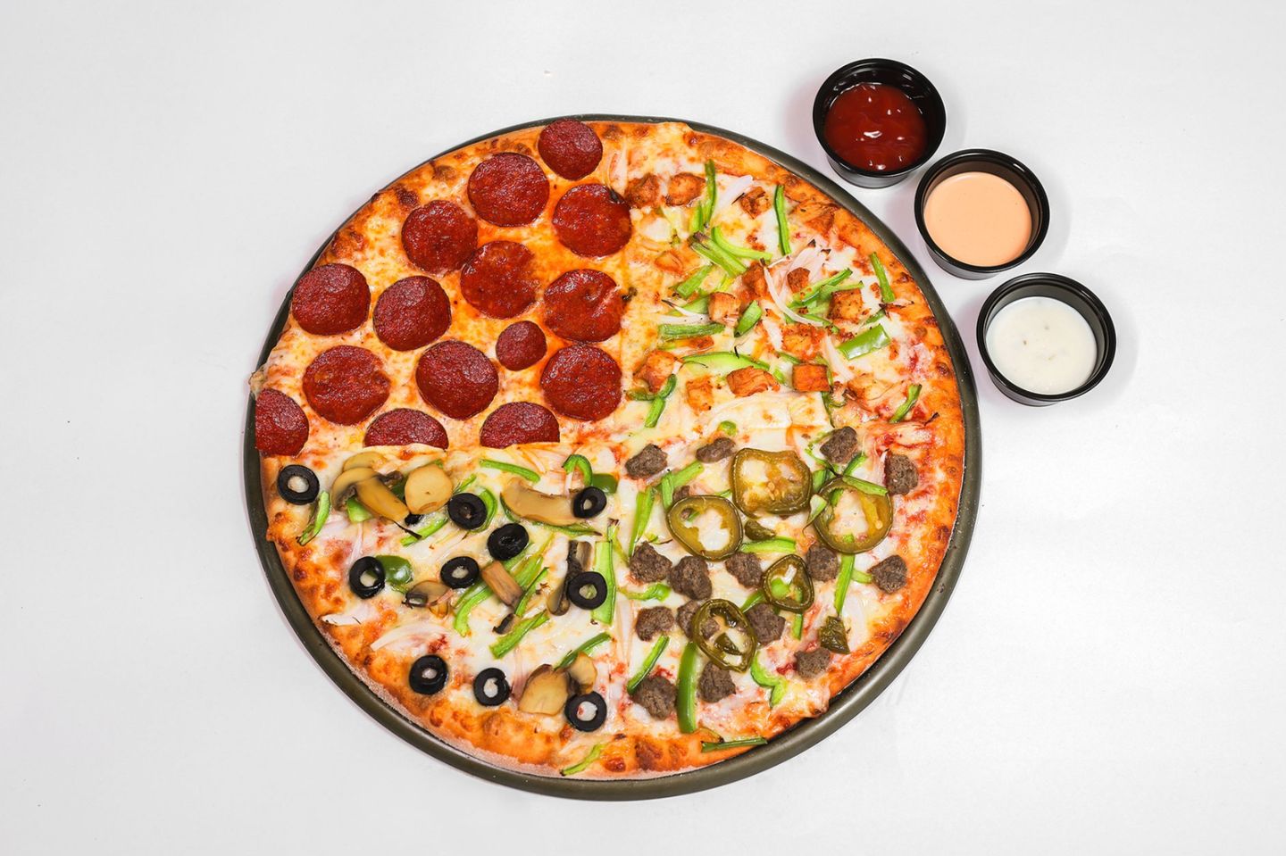 Mega Three Selection Pizza