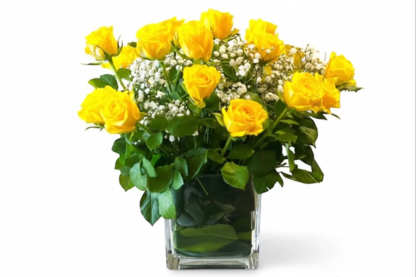 مزهرية وردة صفراء