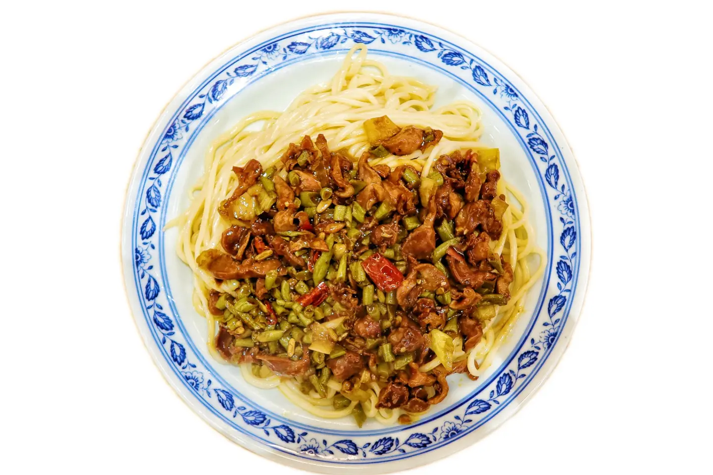 Pickled Long Bean With Chicken Giblets Tossed Noodles