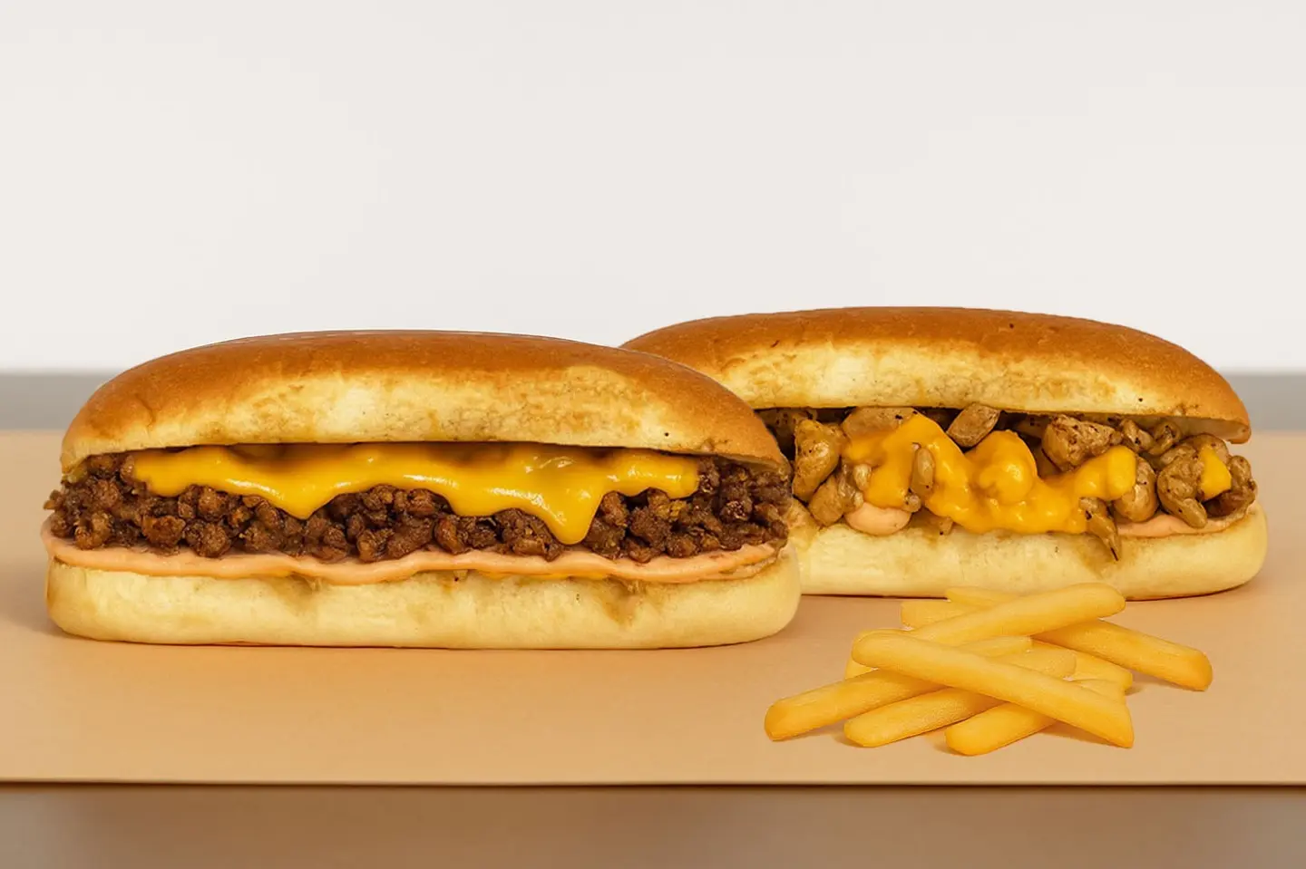 Philly And Chicken Cheesesteck + Fries
