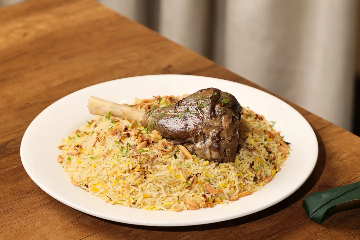 Braised Lamb Shank With Saffron Rice