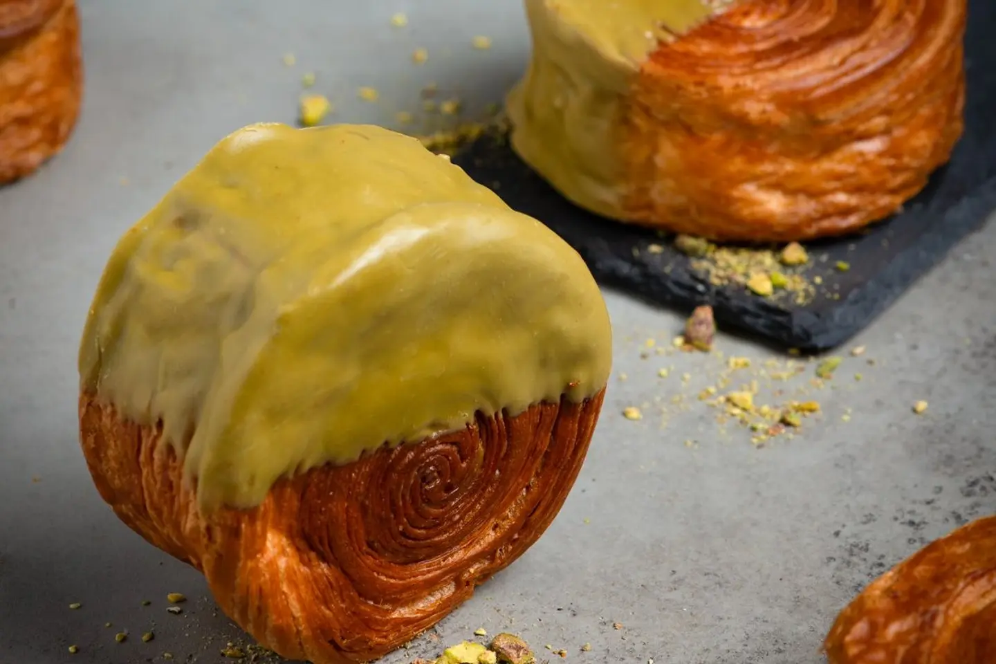 One Pistachio Croissant Roll