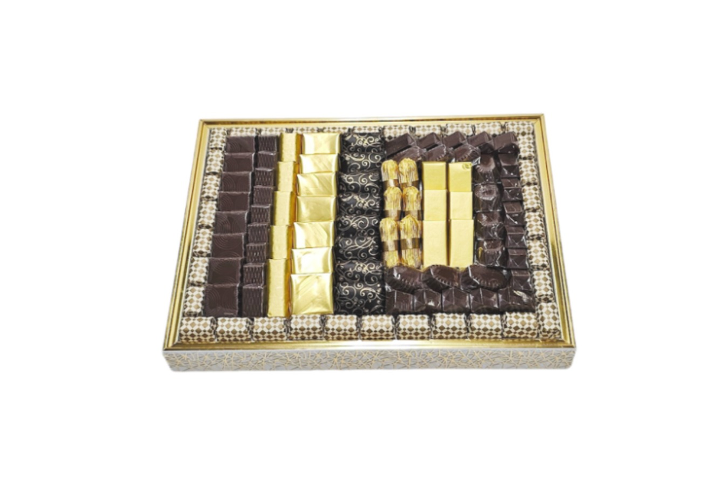 Retangular White And Gold Chocolate