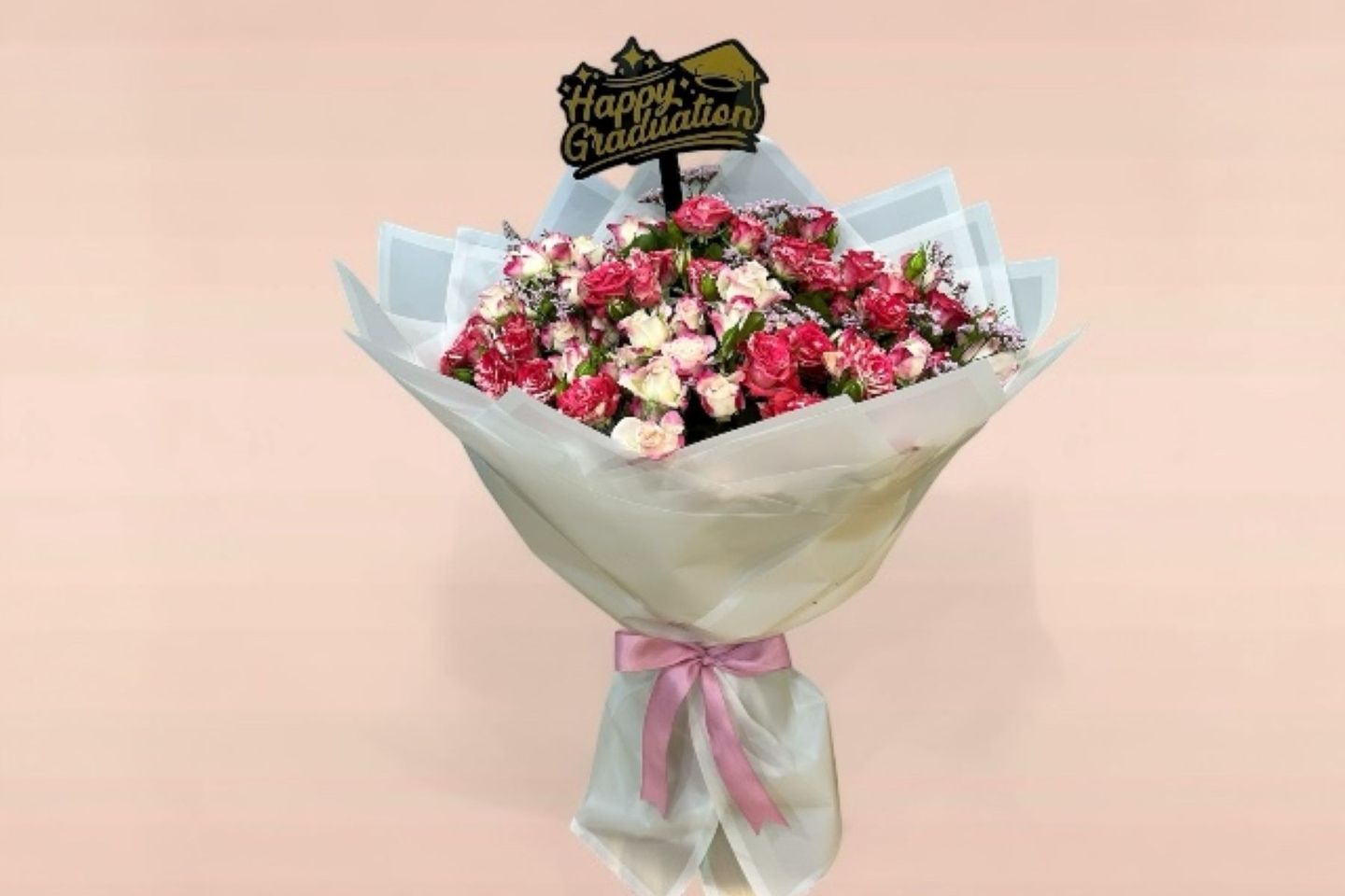 Baby Rose Bouquet With Graduation Plant