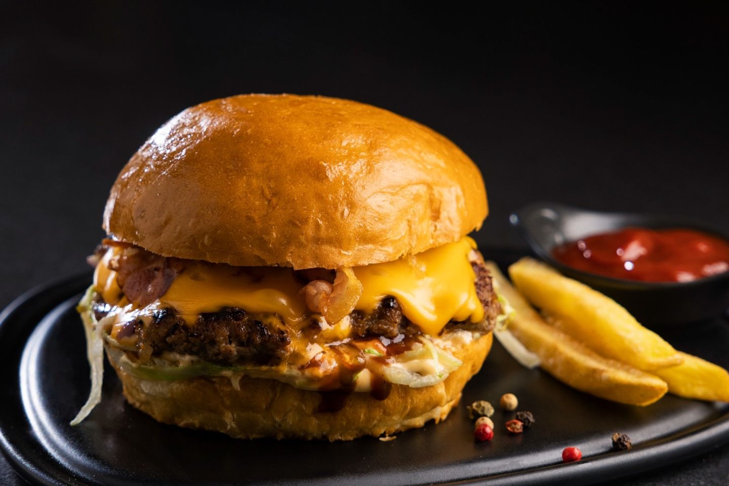 Mashed Fried Onion Burger