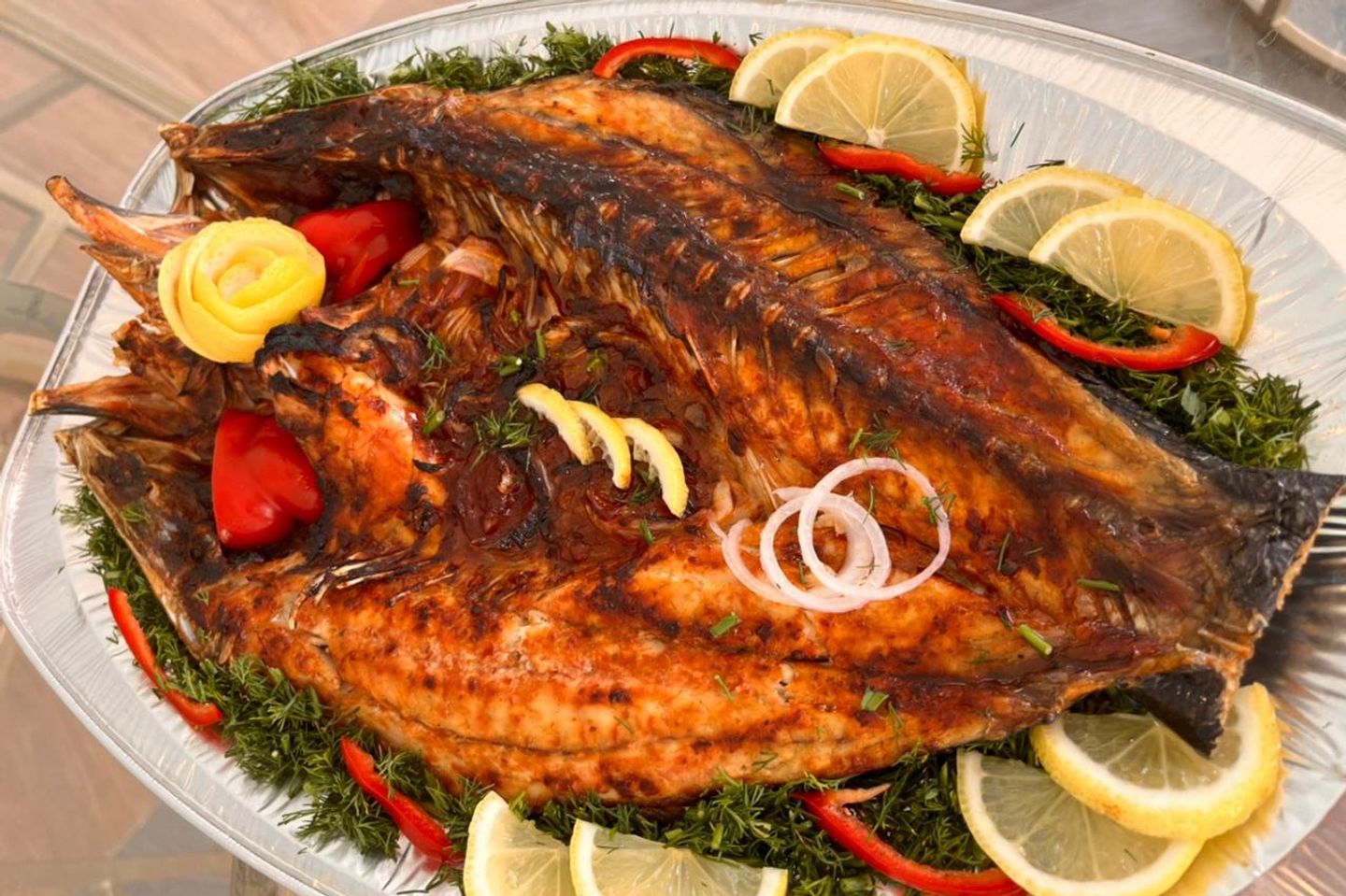 Oven Grilled Sea Bass Fish