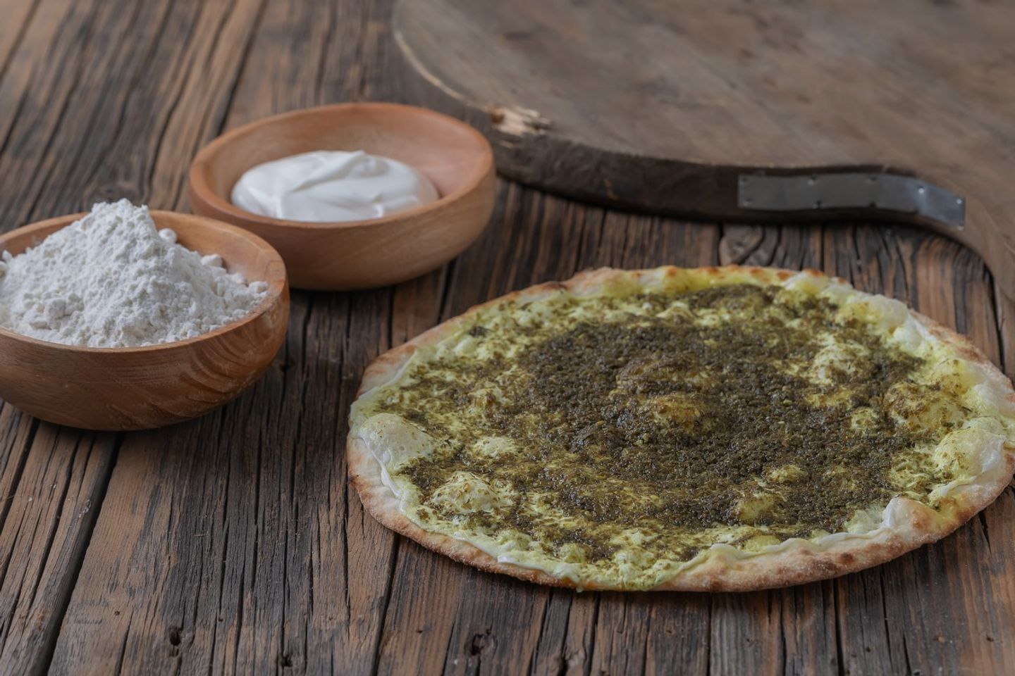 فطيرة لبنة بالزعتر