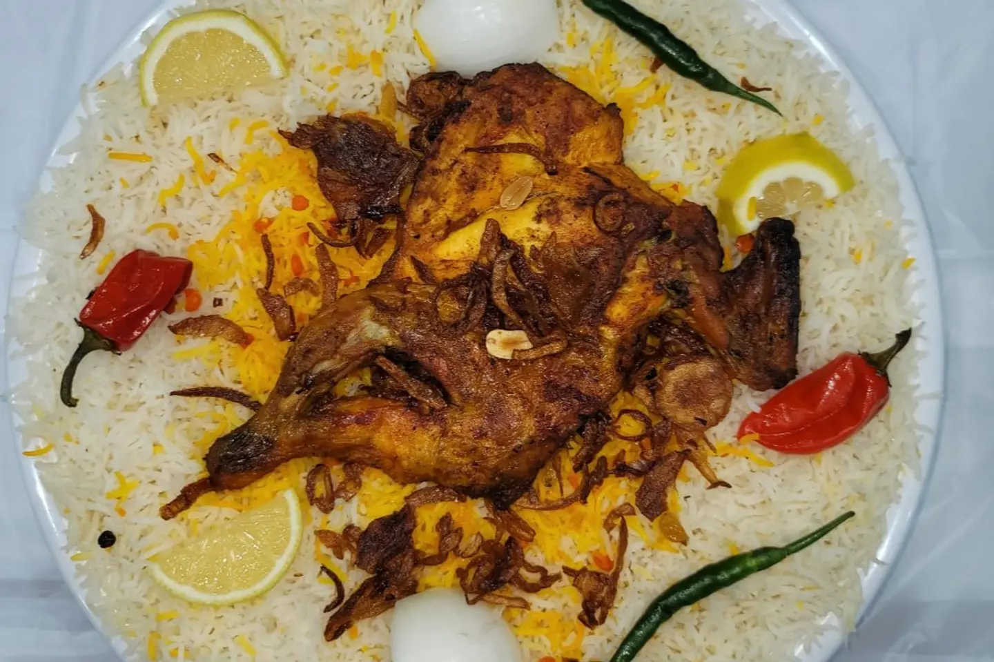 Madhbi Chicken And Peshawar Rice   Half A Chicken